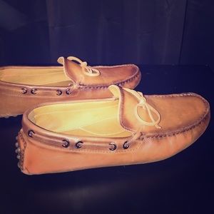 Saks Fifth Avenue Cognac brown driving loafer
